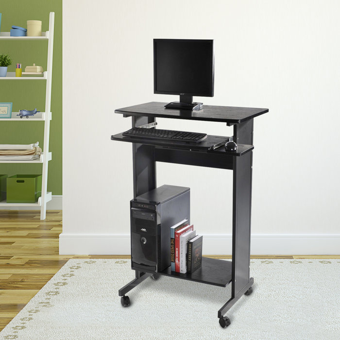 Symple Stuff Laforest Wheeled Stand Up Workstation Computer Desk with